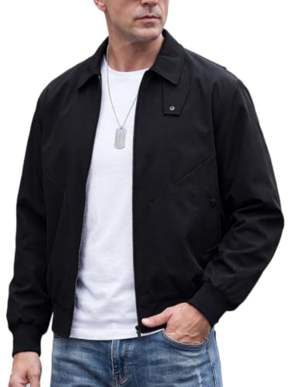 Men's Lightweight Bomber Jacket Water-Resistant Windproof Windbreaker Casual